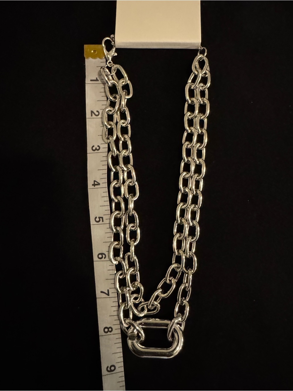 Chunky Silver Chain Link Choker Necklace - Women's Jewelry - Picture 3 of 6